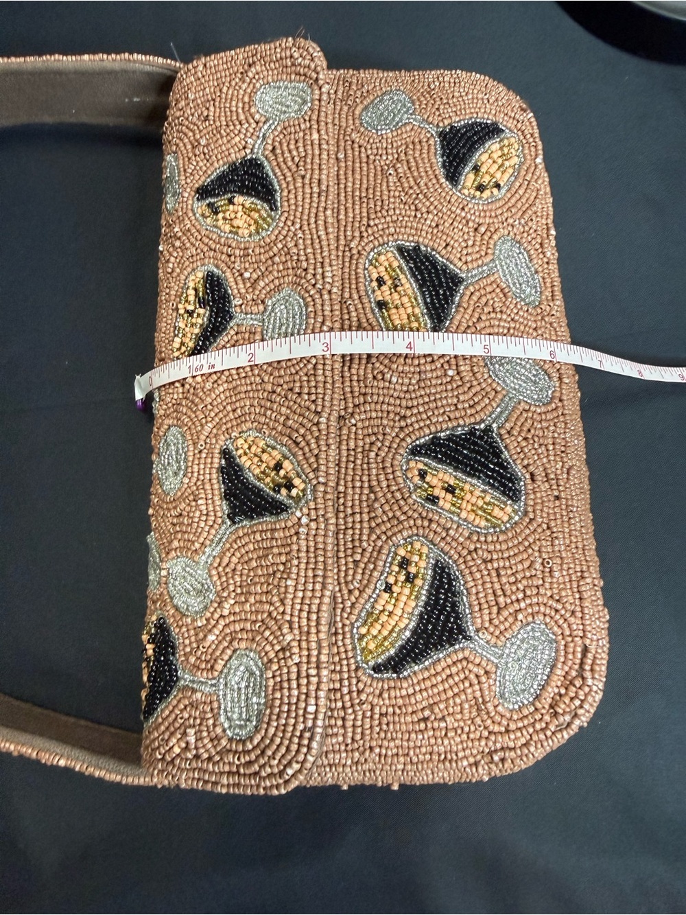 New Viral Beaded Purse Bag Made in India Summer Resort Novelty Martini - Picture 6 of 6